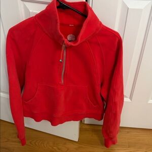 lululemon Red FUNNEL NECK Half-Zip Scuba